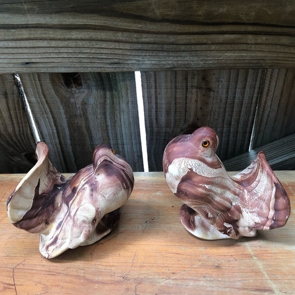 Set of 2 Vintage Rocky Mountain Pottery Pine Scented Ruffled Grouse Figurines - Picture 3 of 6
